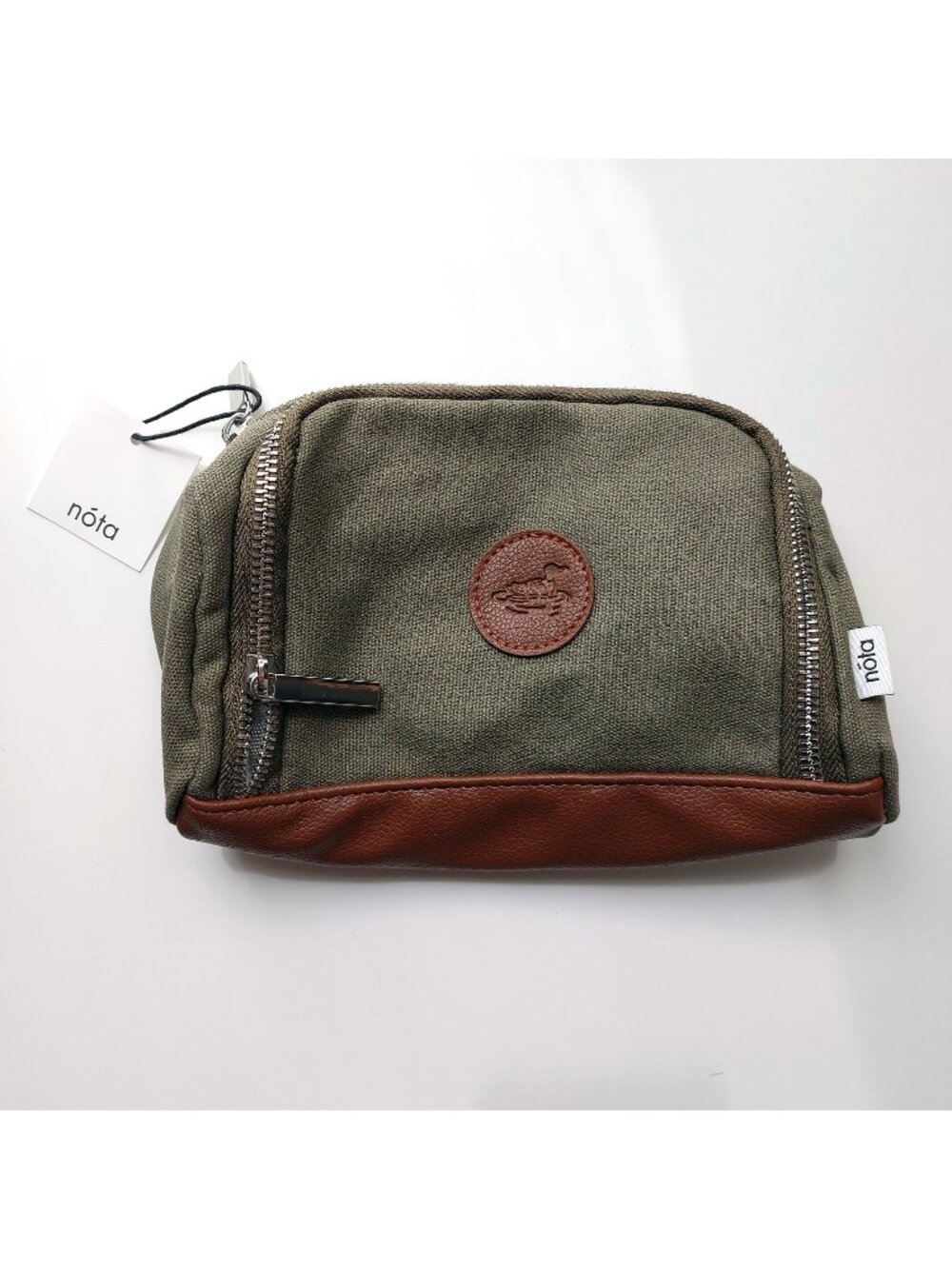 NWT Front Pocket Pouch Duck Loon Khaki Green Pencil Case